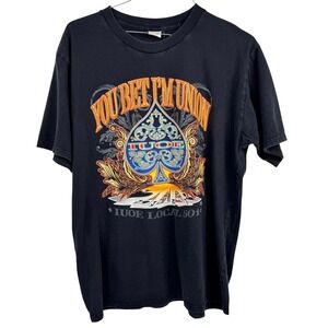 VTG Union Line IUOE Local 501 T-Shirt Men's XL Black Graphic Tee Made USA‎